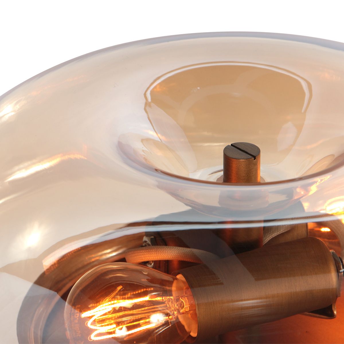 Steinhauer Tafellamp Ancilla brons met Amber glas - Afbeelding 4