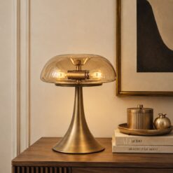 Steinhauer Tafellamp Ancilla brons met Amber glas